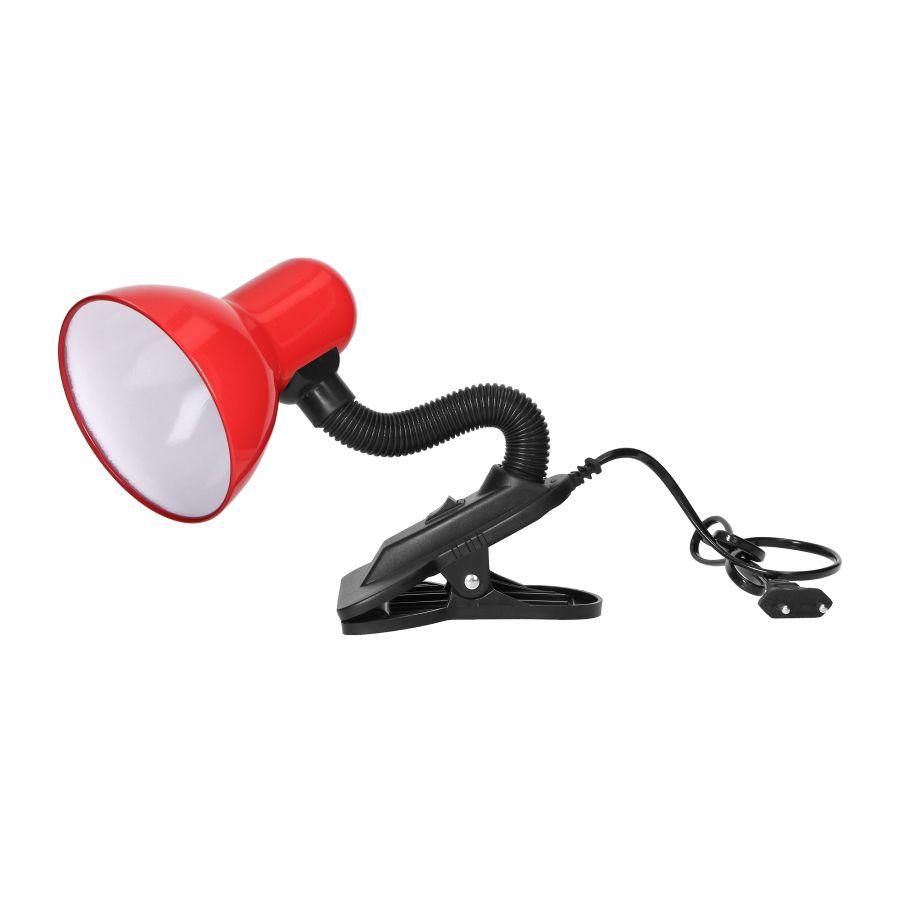 LATSA, desk lamp with a clip, 10W, E27, steel + plastic, red